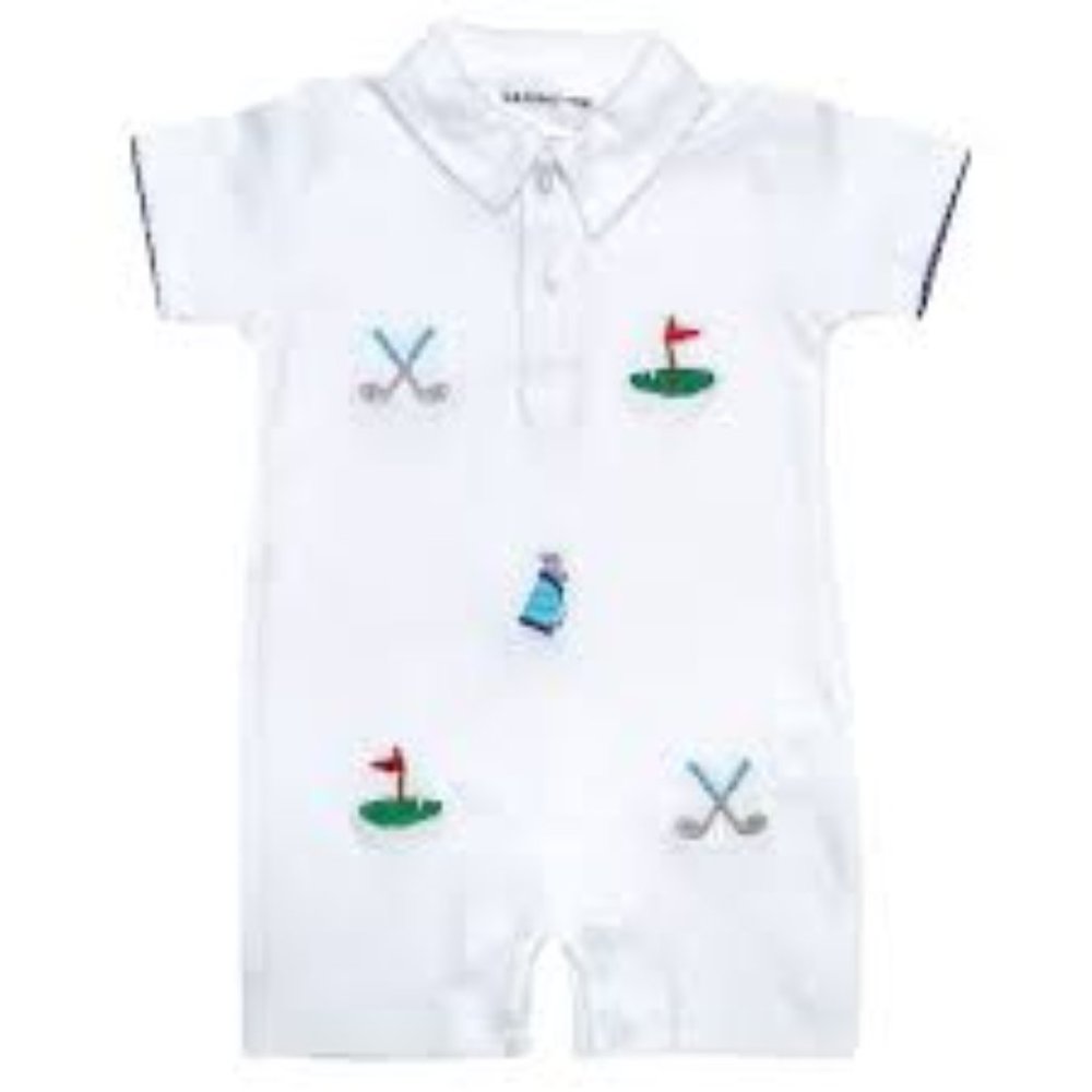 Sammy + Nat Golf Embroidered Romper 9M 6-9M New With Tags NWT